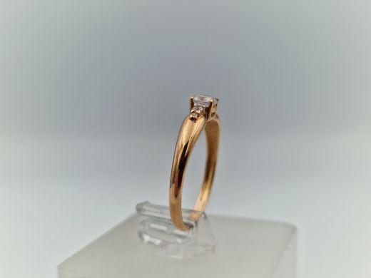 Zelta gredzens ar cirkoniju, 1.27 g, izm. 16.5