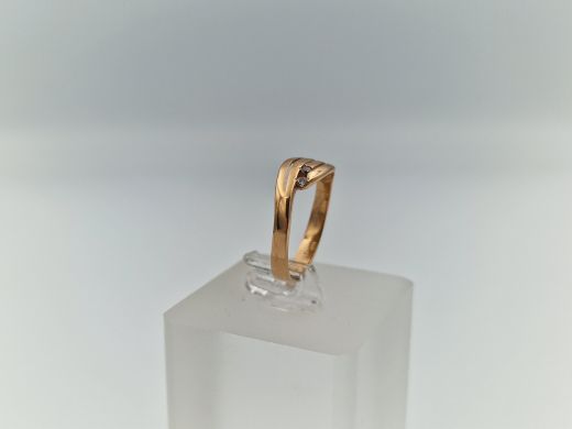 Zelta gredzens ar cirkoniju, 1.51 g, izm. 16.5