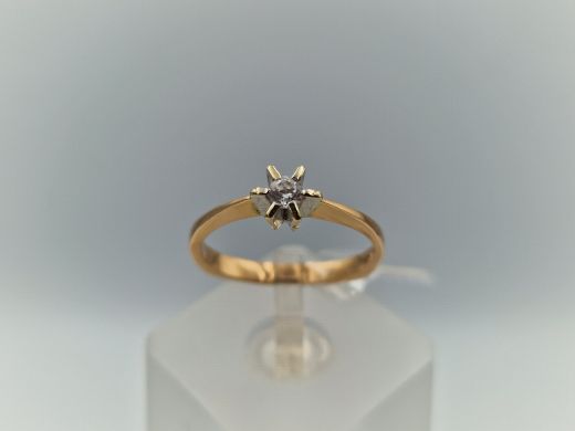 Zelta gredzens ar cirkoniju, 2.27 g, izm. 17.5