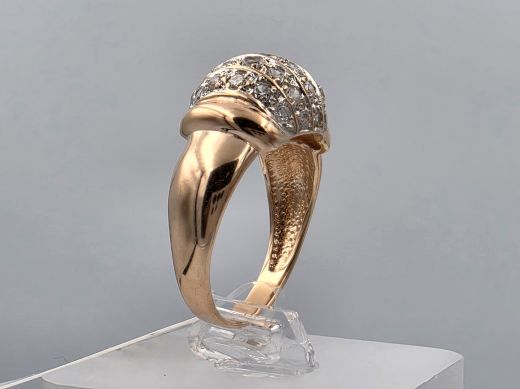 Gold ring with zircon, 5.29 g, size 18.5