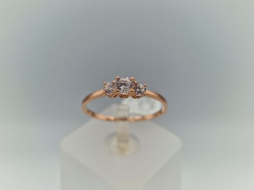 Zelta gredzens ar cirkoniju, 1.14 g, izm. 19