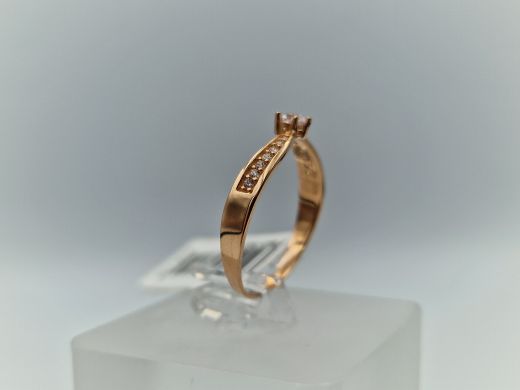 Zelta gredzens ar cirkoniju, 1.38 g, izm. 18