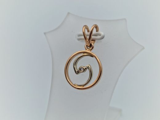 Zelta kulons ar briljantiem, 1.92 g