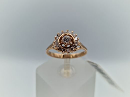 Zelta gredzens ar cirkoniju, 3.61 g, izm. 18.5