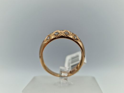 Zelta gredzens ar cirkoniju, 3.82 g, izm. 18