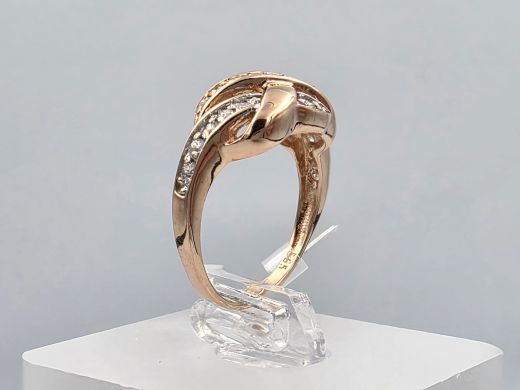 Gold ring with zircon, 2.62 g, size 15.5