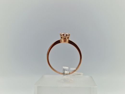 Zelta gredzens ar cirkoniju, 1.39 g, izm. 16.5