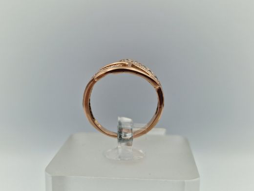 Zelta gredzens ar cirkoniju, 2.01 g, izm. 15.2