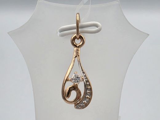 Gold pendant with zircon, 0.90 g