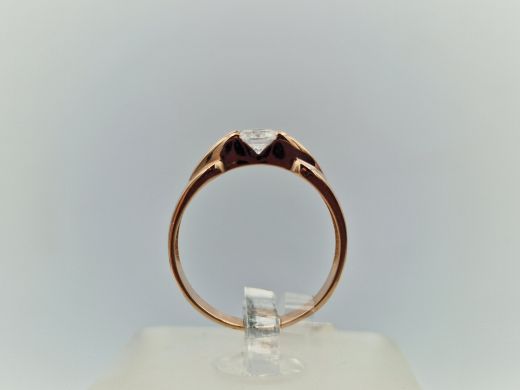 Zelta gredzens ar cirkoniju, 2.15 g, izm. 16.5