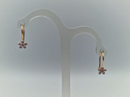 Zelta auskari ar cirkoniju, 0.85 g