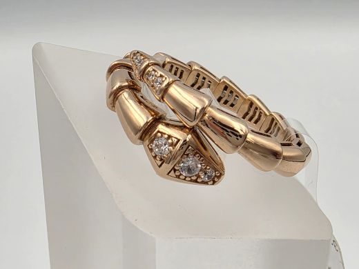 Gold ring with zircon, 3.40 g, size 18.5