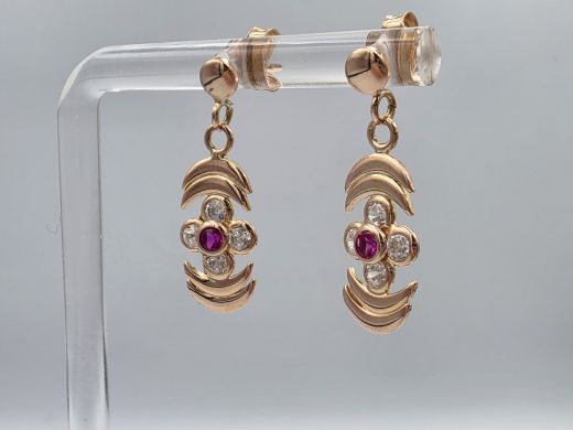 Золотые серьги с цирконом, 2.54 г