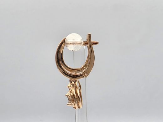 Золотые серьги с бриллиантом, 2.58 г
