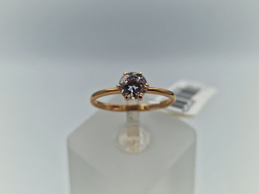 Zelta gredzens ar cirkoniju, 1.45 g, izm. 17