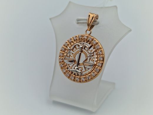 Zelta kulons ar cirkoniju, 2.22 g