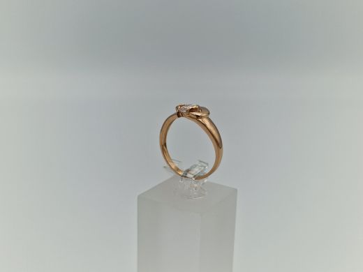 Zelta gredzens ar cirkoniju, 2.37 g, izm. 17