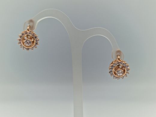 Золотые серьги с цирконом, 4.6 г