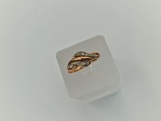 Zelta gredzens ar cirkoniju, 2.74 g, izm. 18