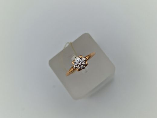 Zelta gredzens ar cirkoniju, 1.85 g, izm. 17.5