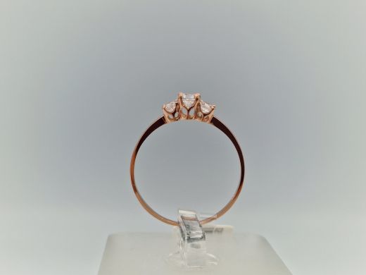 Zelta gredzens ar cirkoniju, 1.14 g, izm. 19