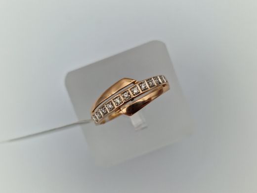 Zelta gredzens ar briljantiem, 2.53 g, izm. 18.5