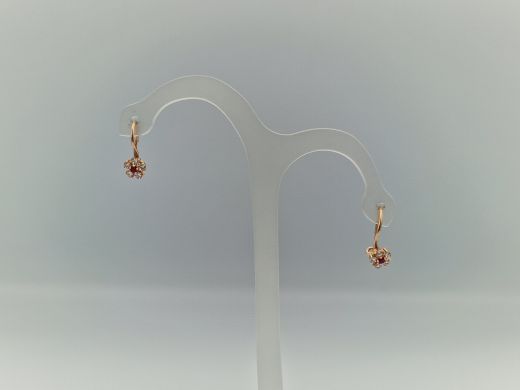 Zelta auskari ar koraļļi, 1.4 g