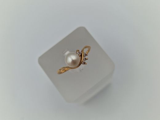 Zelta gredzens ar cirkoniju, 1.87 g, izm. 17.5