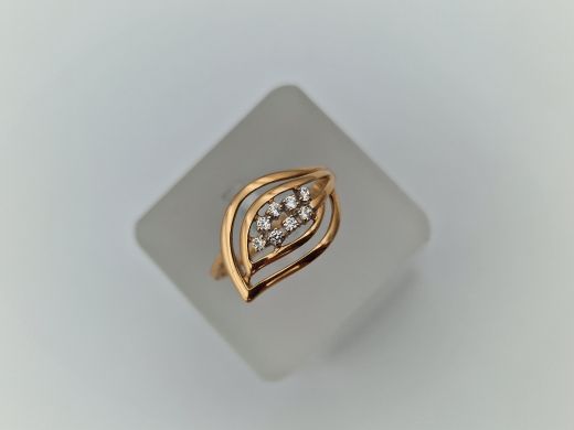 Zelta gredzens ar cirkoniju, 2.03 g, izm. 17