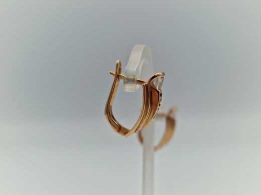 Золотые серьги с цирконом, 5.1 г