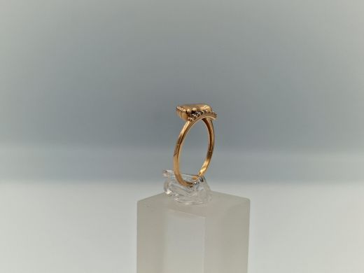 Zelta gredzens ar cirkoniju, 1.52 g, izm. 16