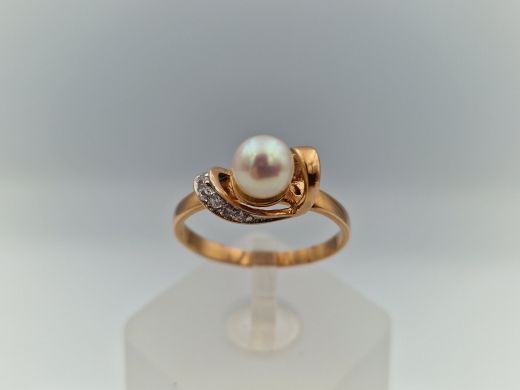 Zelta gredzens ar cirkoniju, 2.64 g, izm. 18