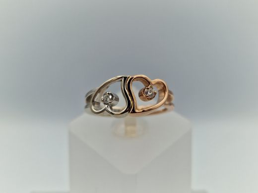 Zelta gredzens ar briljantiem, 3.87 g, izm. 17.5