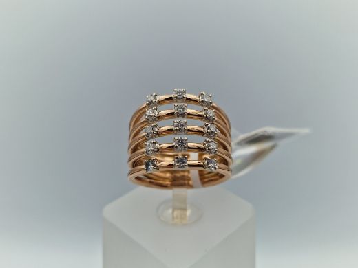 Zelta gredzens ar briljantu, 11.3 g, izm. 17