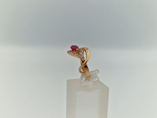 Zelta gredzens ar cirkoniju, 4.11 g, izm. 16