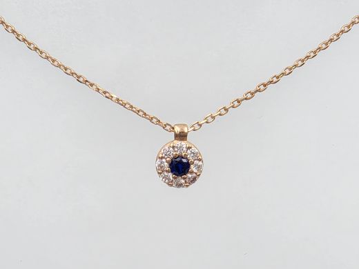 Gold pendant with zircon, 1.88 g, size 45 cm