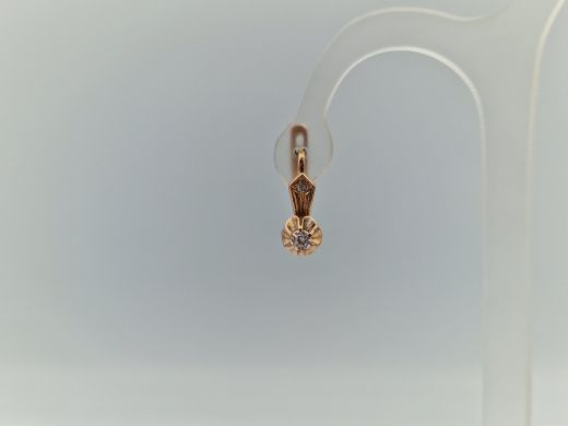 Золотые серьги с цирконом, 3.7 г