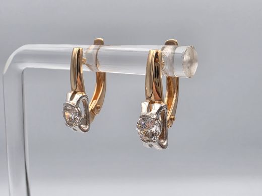 Zelta auskari ar cirkoniju, 2.36 g