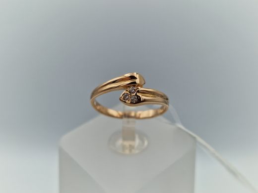 Zelta gredzens ar cirkoniju, 1.33 g, izm. 15.5