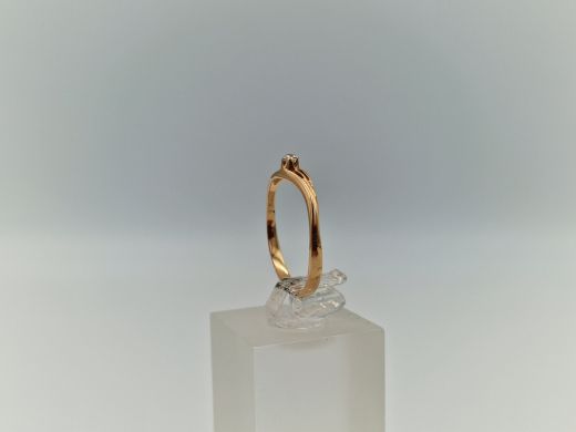 Zelta gredzens ar cirkoniju, 1.14 g, izm. 17