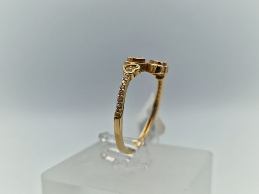 Zelta gredzens ar cirkoniju, 1.65 g, izm. 18