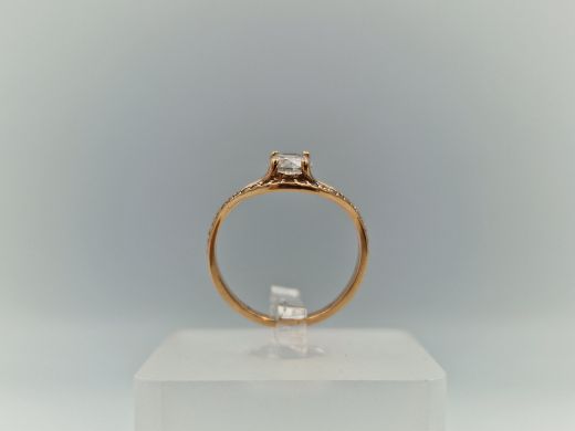 Zelta gredzens ar cirkoniju, 1.47 g, izm. 15.5