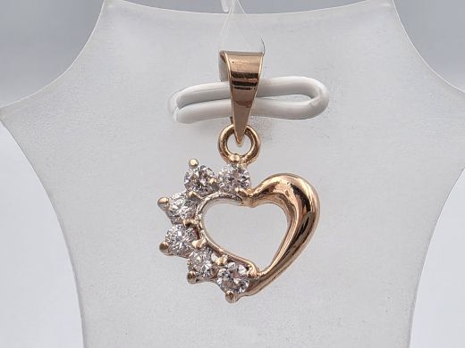 Золотой кулон с цирконом, 1.00 г