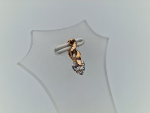 Золотой кулон с цирконом, 0.6 г