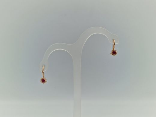 Zelta auskari ar koraļļi, 1.24 g