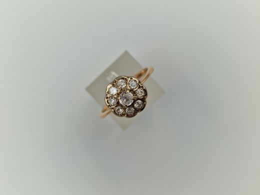 Zelta gredzens ar cirkoniju, 4.21 g, izm. 19