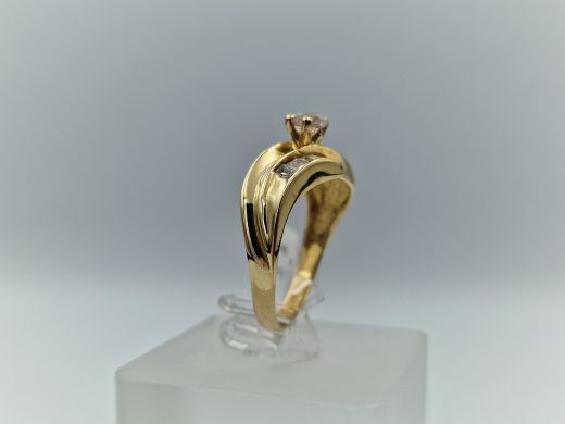 Zelta gredzens ar cirkoniju, 4.55 g, izm. 18