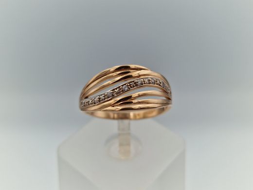 Zelta gredzens ar cirkoniju, 2.87 g, izm. 18.5