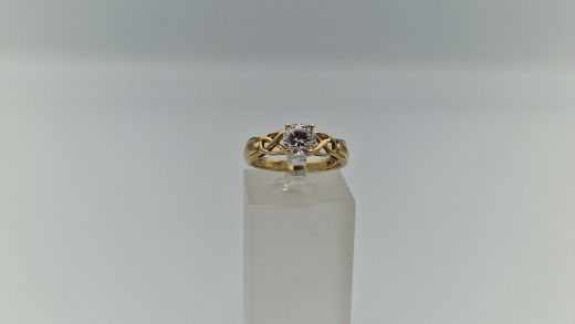 Zelta gredzens ar cirkoniju, 2.53 g, izm. 16.5