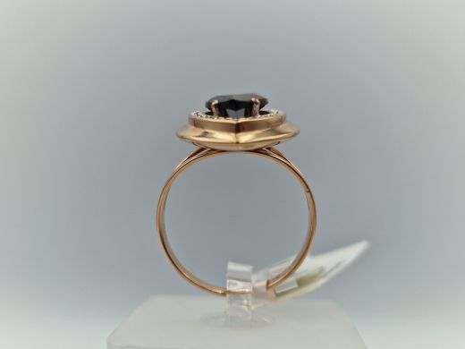 Zelta gredzens ar granātu un cirkoniju, 5.75 g, izm. 19